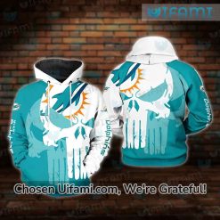 Miami Dolphins Hoodie Youth 3D Punisher Skull Unique Miami Dolphins Gifts