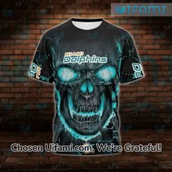 Miami Dolphins Retro T-Shirt 3D New Lava Skull Miami Dolphins Gift