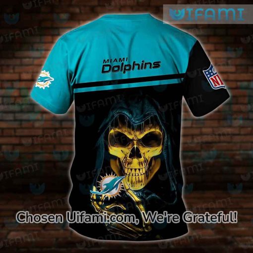 Miami Dolphins T-Shirt 3D Jaw-dropping Grim Reaper Unique Miami Dolphins Gifts