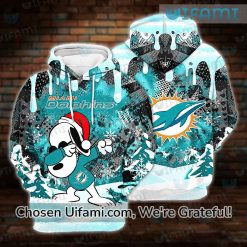 Miami Dolphins Youth Hoodie 3D Cheerful Snoopy Christmas Miami Dolphins Gift 1