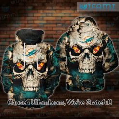 Miami Dolphins Zipper Hoodie 3D Spirited Skull Miami Dolphins Gifts For Men