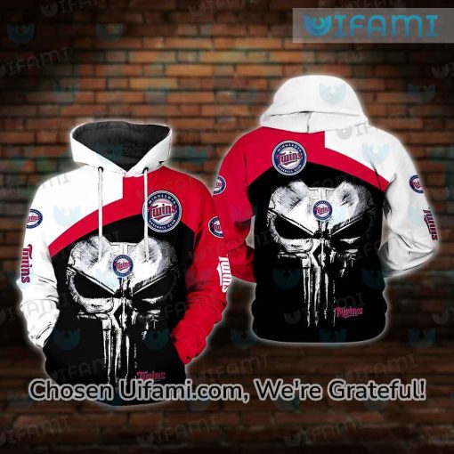 Minnesota Twins Women’s Hoodie 3D Spell-binding Punisher Skull MN Twins Gifts