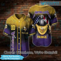 Minnesota Vikings Baseball Jersey Personalized Metallica Vikings Gift