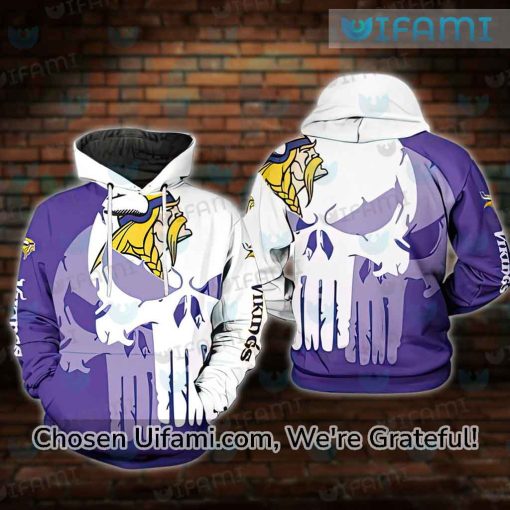 Minnesota Vikings Hoodie Youth 3D Greatest Punisher Skull Gifts For Vikings Fans