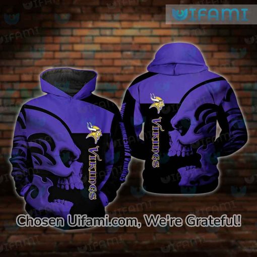 Minnesota Vikings Mens Hoodie 3D Practical Skull Vikings Football Gifts