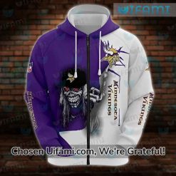 Minnesota Vikings Zip Up Hoodie 3D Superior Eddie Gifts For Vikings Fans