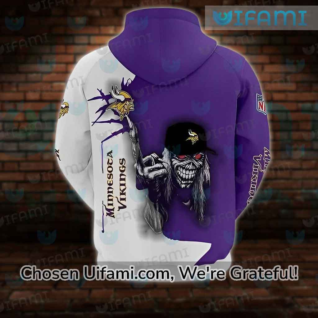 NFL Minnesota Vikings Skull Violet Hoodie, Zip Hoodie 3D All Over