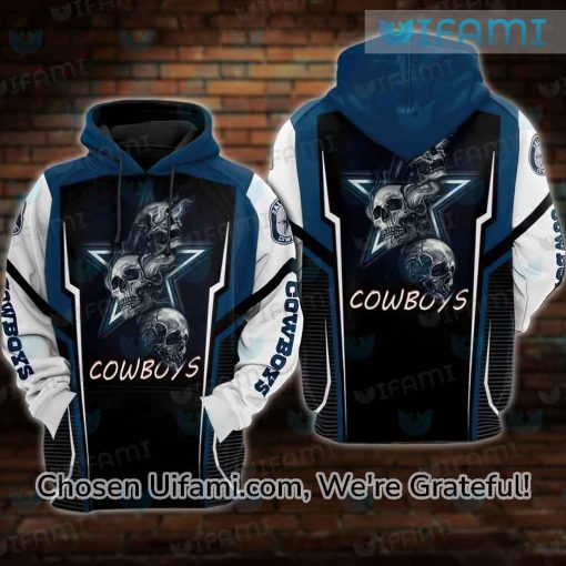 NFL Cowboys Hoodie 3D Skull Funny Dallas Cowboys Gifts