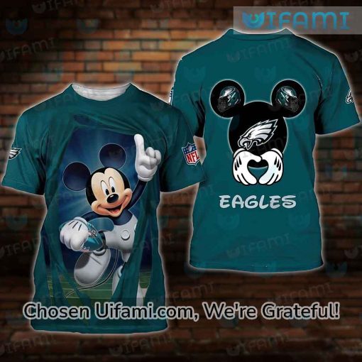 NFL Eagles Shirt 3D Charming Mickey Philadelphia Eagles Gift