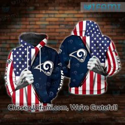 NFL Rams Hoodie 3D Dazzling USA Flag Rams Football Gifts