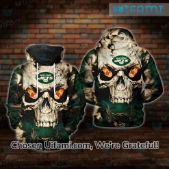NY Jets Zip Up Hoodie 3D Wondrous Skull New York Jets Gift