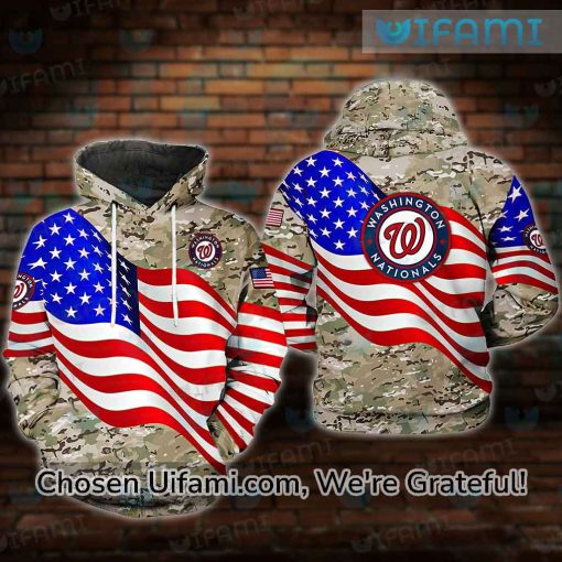 Nationals Hoodie 3D Spirited USA Flag Camo Washington Nationals Gift