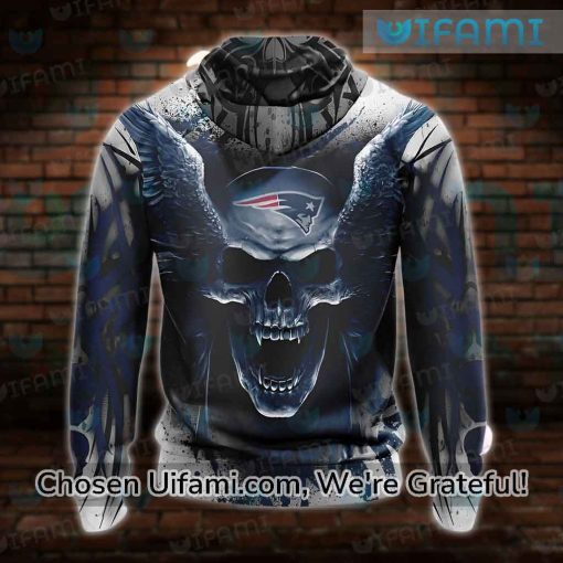 New England Hoodie 3D Valuable Skull Patriots Gifts For Boyfriend