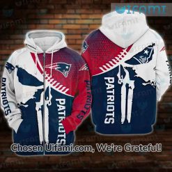 New England Patriots Hoodie 3D Creative Punisher Skull Gifts For Patriots Fans