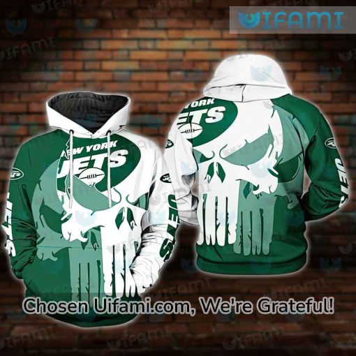 New York Jets Black Hoodie 3D Tempting Punisher Skull Jets Gifts For Him