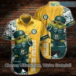 Oakland AS Hawaiian Shirt Baby Yoda Novelty Oakland Athletics Gifts