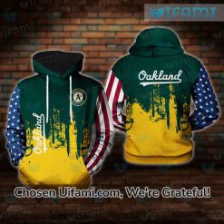 Oakland Athletics Men’s Hoodie 3D Beautiful USA Flag Oakland AS Gifts