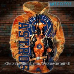 Orange Astros Hoodie 3D Funny Deadpool Houston Astros Gift