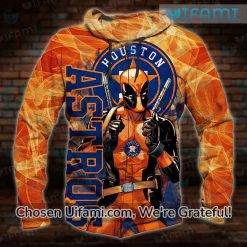 Orange Astros Hoodie 3D Funny Deadpool Houston Astros Gift 3