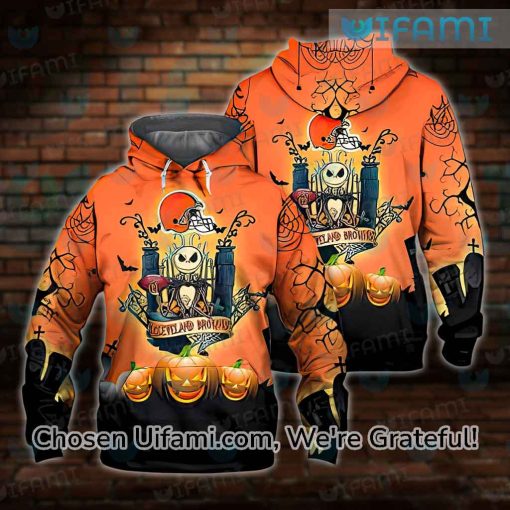 Orange Cleveland Browns Hoodie 3D Jack Skellington Cleveland Browns Gift