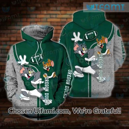 Oregon Ducks Football Hoodie 3D Tom And Jerry Oregon Ducks Gift