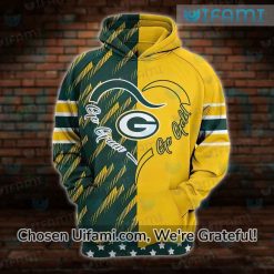 Packers Hoodie Mens 3D Captivating Go Green Go Gold Green Bay Packers Gift
