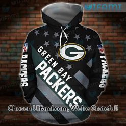 Packers Zip Hoodie 3D Vibrant USA Flag Green Bay Packers Gifts For Her
