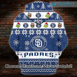 Padres Zip Up Hoodie 3D Impressive Christmas Grinch Groot San Diego Padres Gift 2
