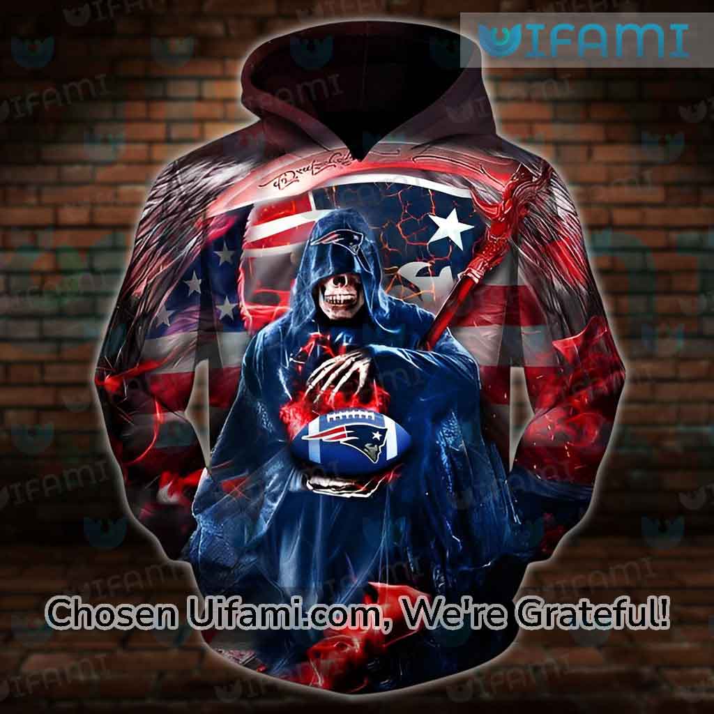 Custom New England Patriots Hoodie Mens 3D Grim Reaper Unique Patriots  Gifts - Personalized Gifts: Family, Sports, Occasions, Trending