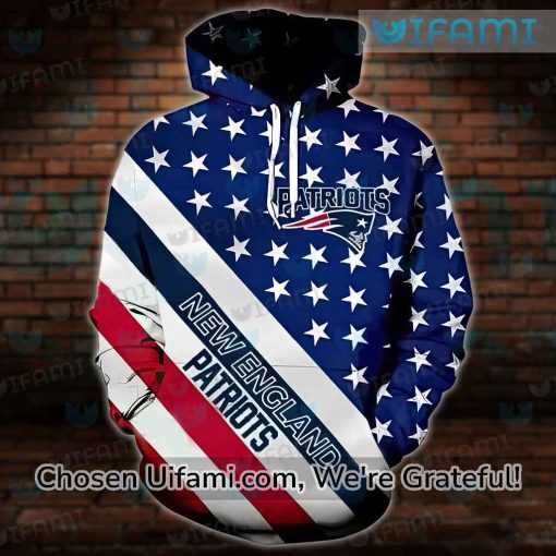 Patriots Hoodie Mens 3D Surprise USA Flag New England Patriots Gift