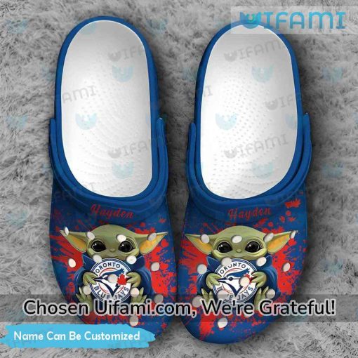 Personalized Blue Jays Crocs Baby Yoda Blue Jays Gift