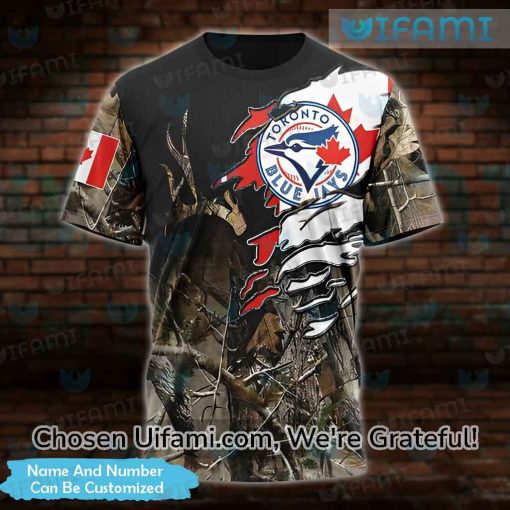 Personalized Blue Jays Shirt Womens 3D Hunting Camo Toronto Blue Jays Gift