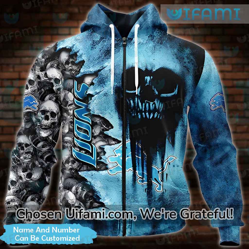 Personalized Lions 313 Hoodie 3D Glamorous Skull Detroit Lions