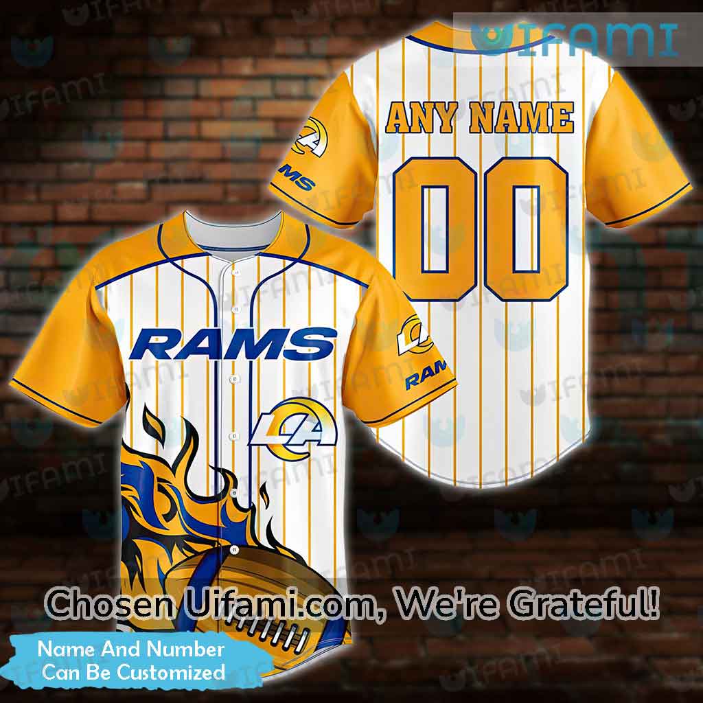 Custom Name Los Angeles Rams All Over Print Baseball Jersey S-5XL