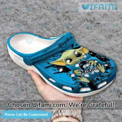 Personalized Marlins Crocs Baby Yoda Eye opening Miami Marlins Gifts 3