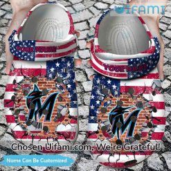 Personalized Marlins Crocs USA Flag Dazzling Miami Marlins Gifts