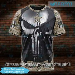 Personalized Mens Dallas Cowboys Shirt 3D Punisher Skull Camo Cowboys Gift Ideas