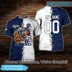 Personalized Mens Seahawks Shirt 3D Amazing Mascot Seahawks Gifts For Men
