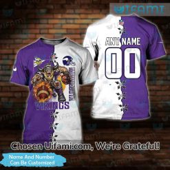 Personalized Mens Vikings Shirt 3D Mascot Minnesota Vikings Gift
