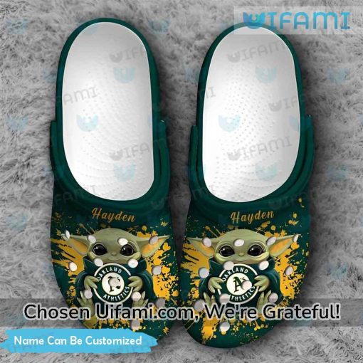 Personalized Oakland Athletics Crocs Baby Yoda Glamorous Oakland AS Gifts