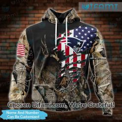 Personalized Patriots Hoodie 3D USA Flag Tree Covered New England Patriots Gift