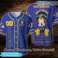 Personalized Ravens Baseball Jersey Mickey Funniest Baltimore Ravens Gifts For Him