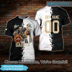 Personalized Saints Graphic Tees 3D Mascot New Orleans Saints Gift