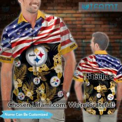 Personalized Steelers Hawaiian Shirt USA Flag Pittsburgh Steelers Gift 2