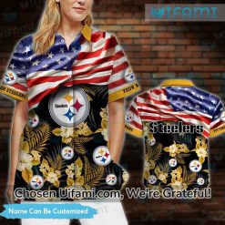 Personalized Steelers Hawaiian Shirt USA Flag Pittsburgh Steelers Gift 3