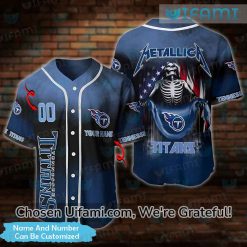 Personalized Tennessee Titans Baseball Jersey Skull Flag Metallica Titans Gift
