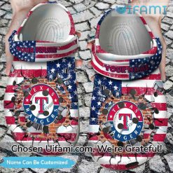 Personalized Texas Rangers Crocs USA Flag Vibrant Texas Rangers Baseball Gifts