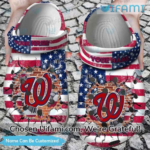 Personalized Washington Nationals Crocs USA Flag Washington Nationals Gift