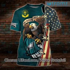 Philadelphia Eagles Tee Shirt 3D Worthwhile USA Flag Eagles Gifts For Her Best selling