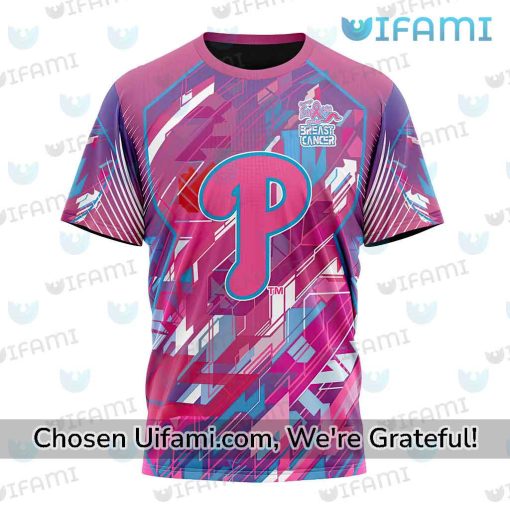 Pink Phillies Shirt 3D Outstanding Breast Cancer Philadelphia Phillies Gift